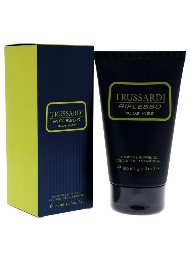 TRUSSARDI Riflesso Blue Vibe Men Shampoo And Shower Gel 3.4 Oz  - Image 4