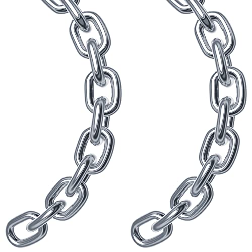Axe Sickle 2 Pcs 5/32 x 23 Inch Link Chain 304 Stainless Steel Coil Chain for Transport Tie Down Binder Chain Pulling Towing Hanging, Home, Camping, Pet Towing, 4mm - Image 1