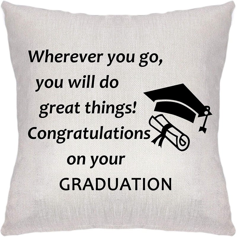 KAYL Inspirational Throw Pillow Cover Case Graduation Cap Gift Cushion Cover She Believed She Could so She Did Congratulation Pillow Case Graduate Gift 40 x 40