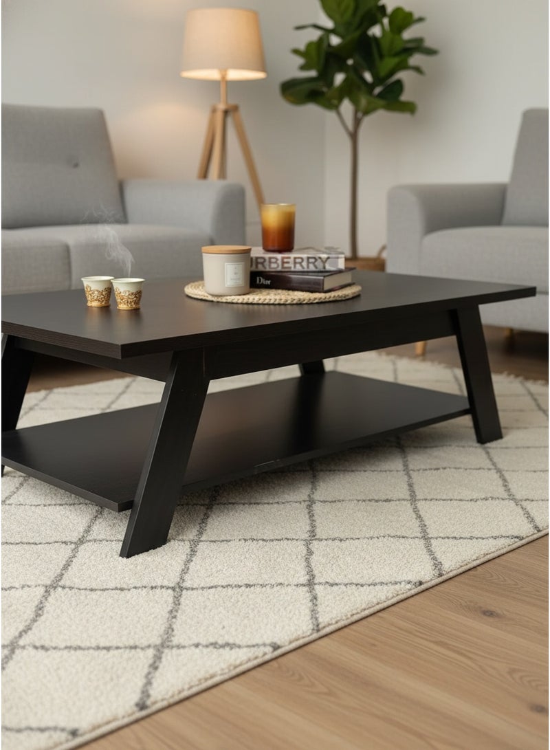 Living Brown wooden center table for the hall and living room, 120X60X36 cm - Image 2