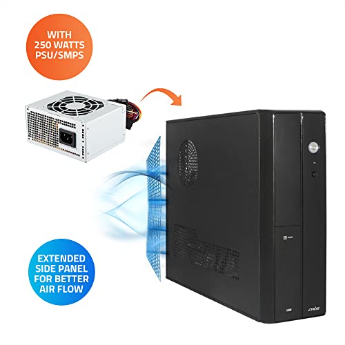 Artis Joy 3.0 Slim Computer Cabinet Support Micro ATX/Mini ATX Motherboard,1 x 8 cm Fan with VIP 250 Watt Power Supply - Image 4