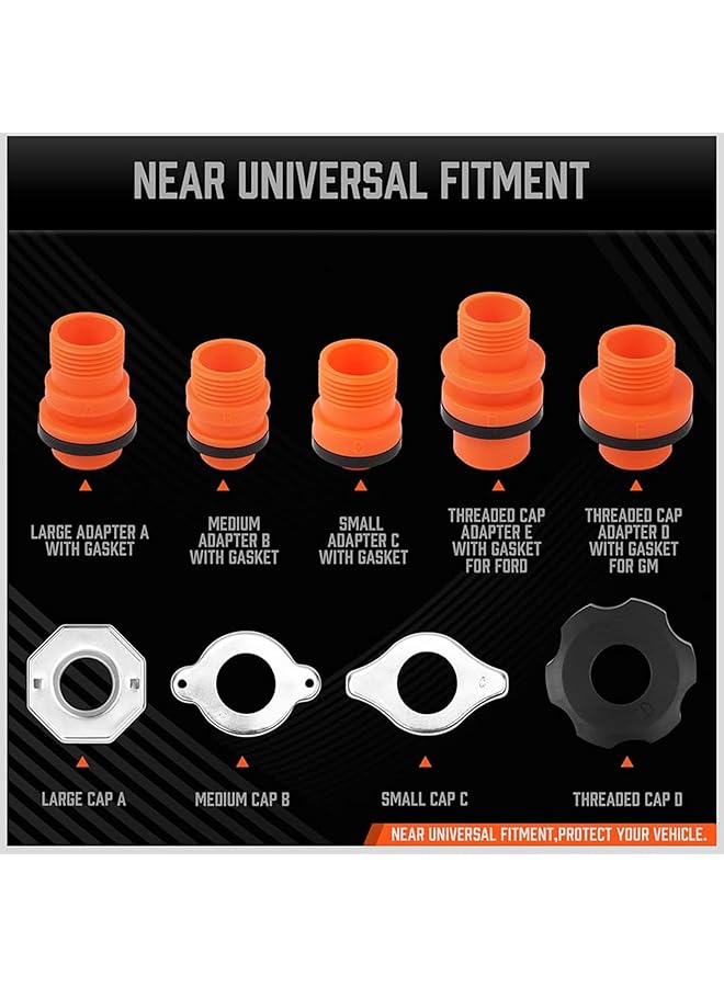 No-Spill Coolant Funnel Kit 15Pcs, With Valve Switch And Handle On Funnels, Radiator Bleeder Funnel Kit, Car Coolant Refill Tool, Universal Fitment Applicable To Any Vehicle - Image 5