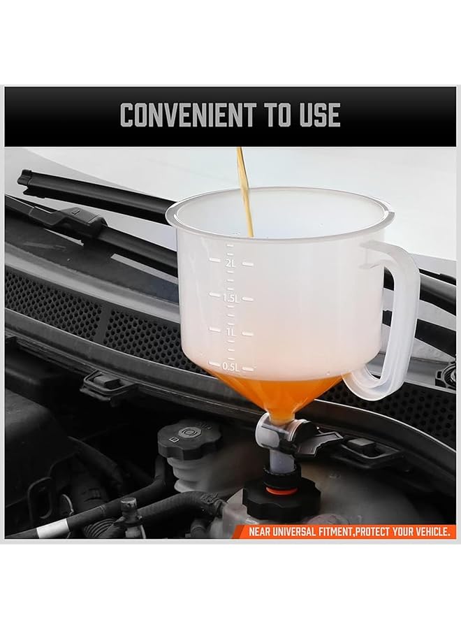 No-Spill Coolant Funnel Kit 15Pcs, With Valve Switch And Handle On Funnels, Radiator Bleeder Funnel Kit, Car Coolant Refill Tool, Universal Fitment Applicable To Any Vehicle - Image 3