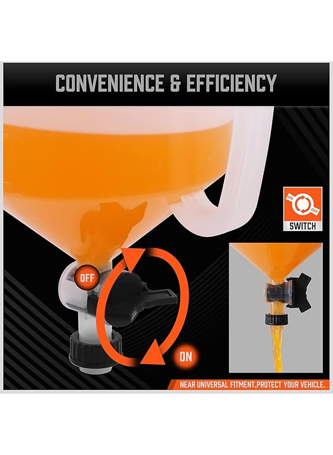 No-Spill Coolant Funnel Kit 15Pcs, With Valve Switch And Handle On Funnels, Radiator Bleeder Funnel Kit, Car Coolant Refill Tool, Universal Fitment Applicable To Any Vehicle - Image 4