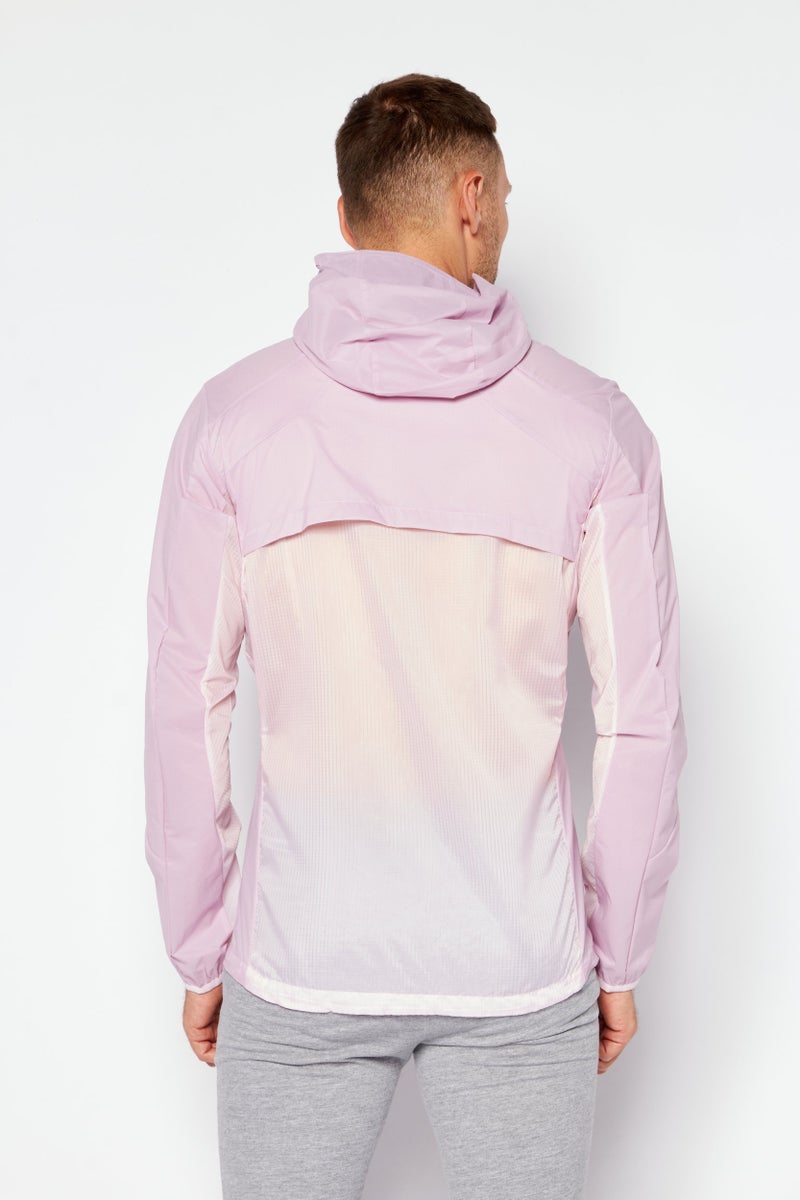 Adidas Men Sportswear Fit Long Sleeve Hooded Training Jacket, Pink - Image 4