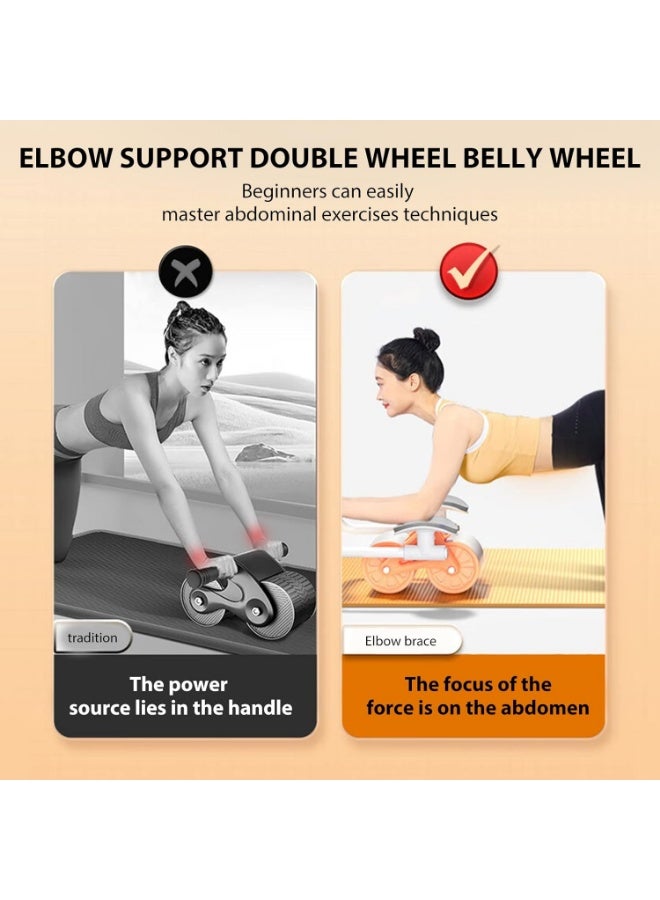 اتش اس New Abs Roller Wheel with Timer Abdominal Exercise Wheel Automatic Rebound Abdominal Wheel for Newbies with Knee Mat for Body Fitness Strength Training Home Gym - Image 3