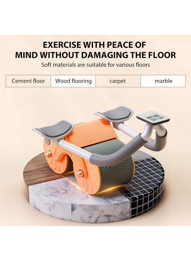 اتش اس New Abs Roller Wheel with Timer Abdominal Exercise Wheel Automatic Rebound Abdominal Wheel for Newbies with Knee Mat for Body Fitness Strength Training Home Gym - Image 4