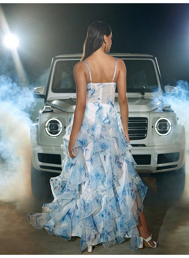 Madam Uniq Floral Ruffle Gown Dress - Image 2