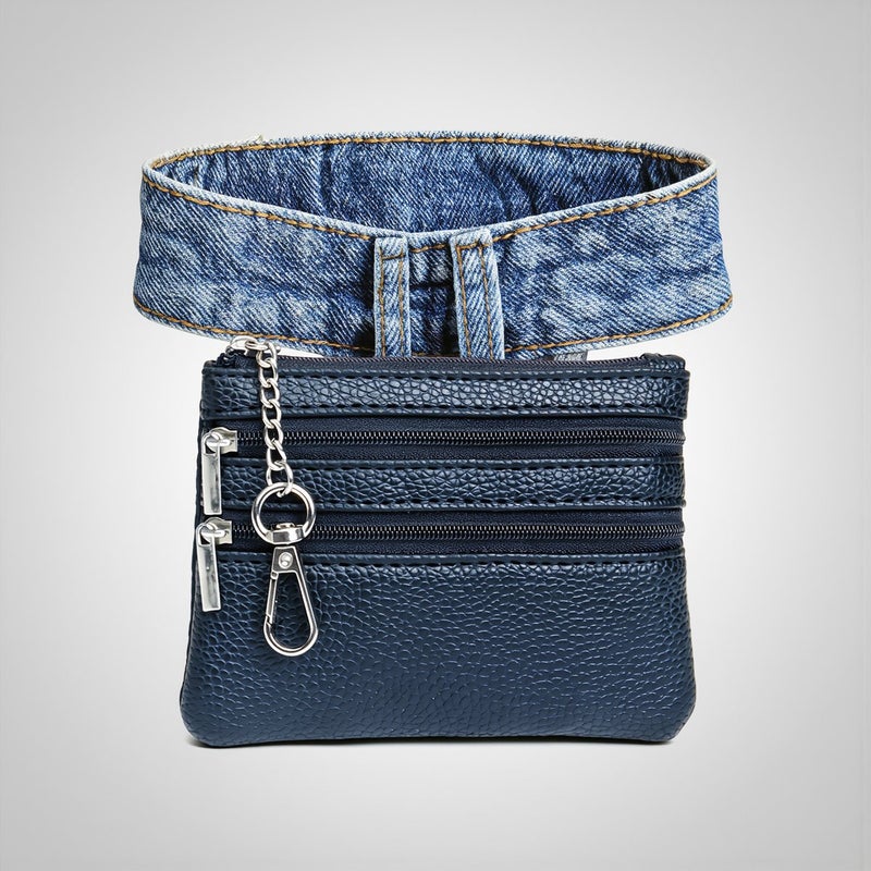 No Spill Zipper Mini Coin Purse Anti Lost Keychain Fixed Card Pouch - Image 3