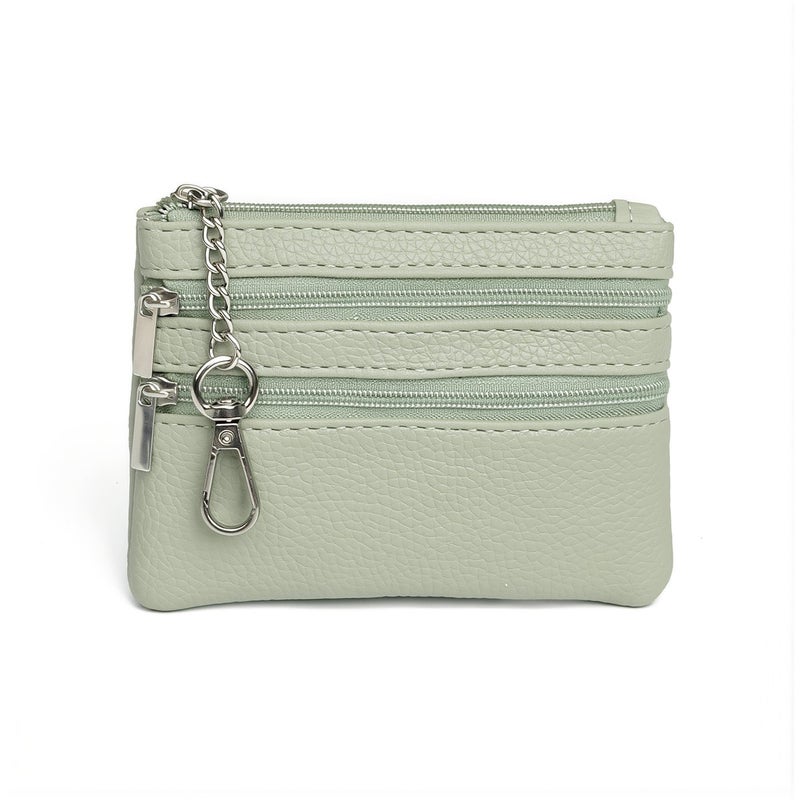 No Spill Zipper Mini Coin Purse Anti Lost Keychain Fixed Card Pouch - Image 1