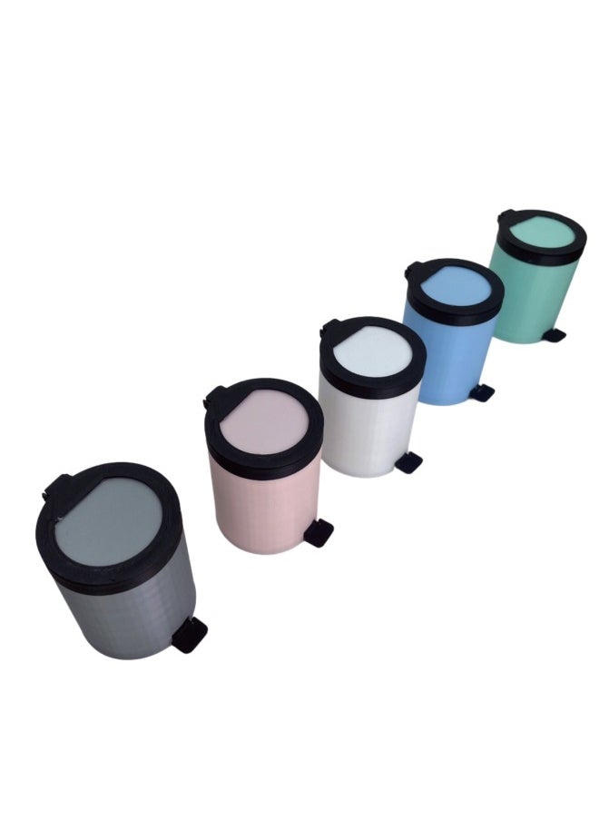 null - Miniature Sponge Mop Diy Mini Trash Can Dustpan Broom Model 6 Points 12 Points Doll House Furnishings-Color:Black 6-point Trash Can Two-piece Set - Image 1