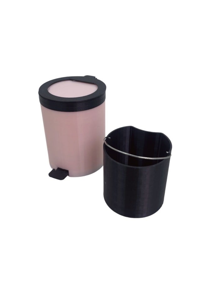 null - Miniature Sponge Mop Diy Mini Trash Can Dustpan Broom Model 6 Points 12 Points Doll House Furnishings-Color:Black 6-point Trash Can Two-piece Set - Image 1