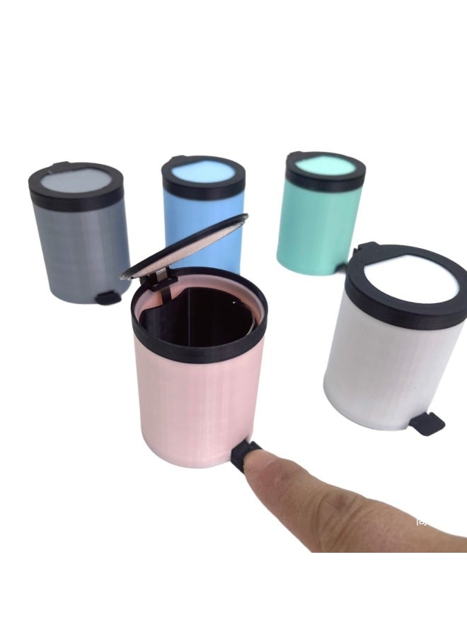 null - Miniature Sponge Mop Diy Mini Trash Can Dustpan Broom Model 6 Points 12 Points Doll House Furnishings-Color:Black 6-point Trash Can Two-piece Set - Image 1