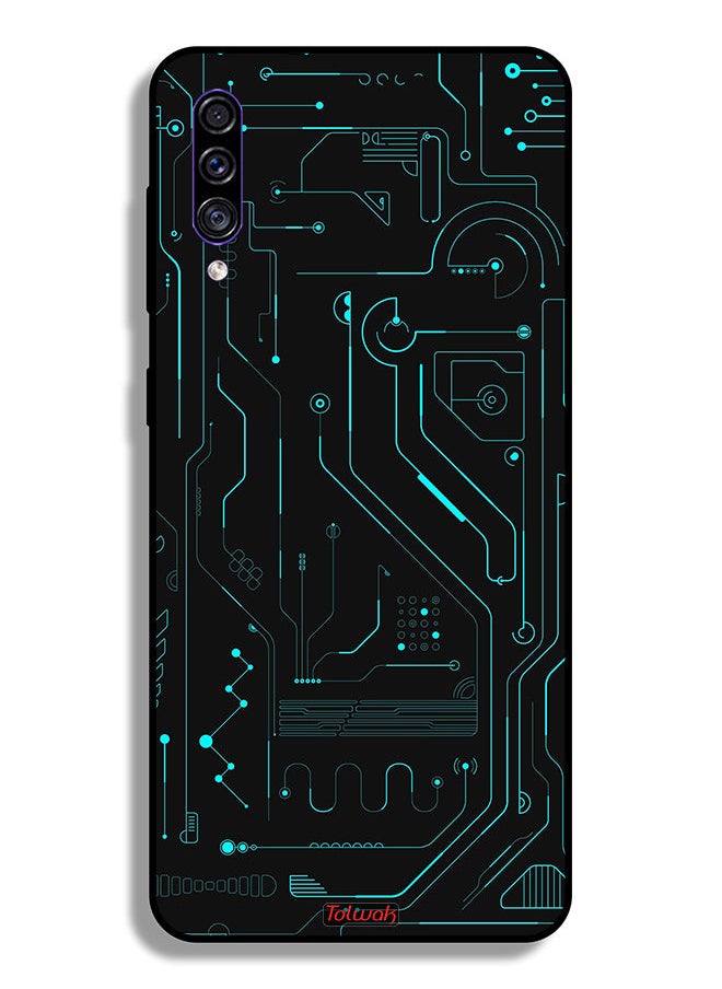 Tolwak - غطاء حماية لهاتف Samsung Galaxy A50 دوائر فنية رقمية بسيطة شاشات متعددة - Image 1