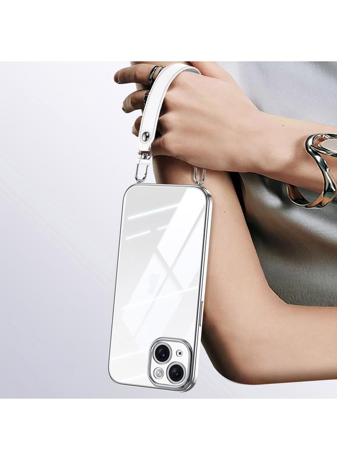 سولادا جراب لهاتف iPhone 13 مصنوع من مادة TPU الشفافة المطلية بالكهرباء مع إطار ناعم وحزام معصم - Image 1