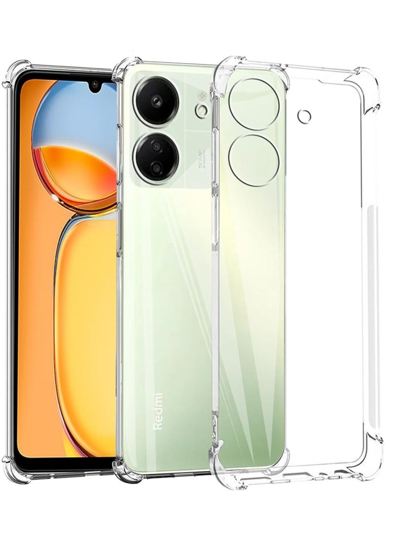 Xiaomi Redmi 13C Back Case Clear Cover Soft Flexible TPU Transparent Shockproof Protective Cover Reinforced Bumper Edges for Xiaomi Redmi 13C Clear  - Image 3