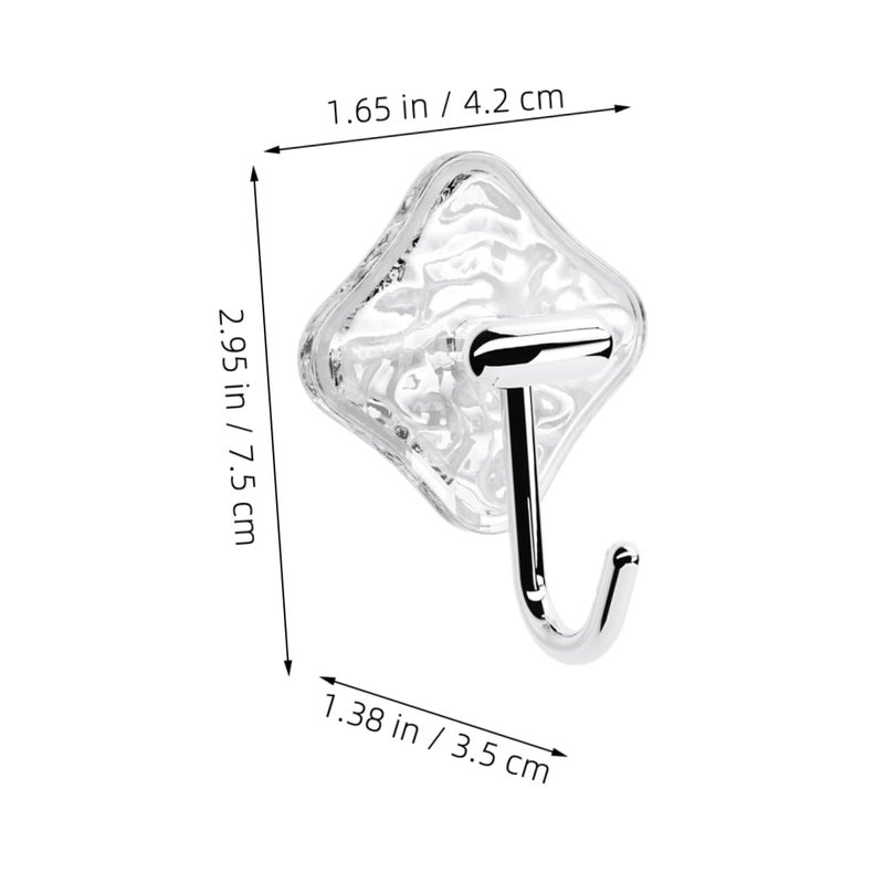 4Pcs Transparent Strong Adhesive Wall Hooks For Hats Towels Coats Non Drilling Home - Image 3