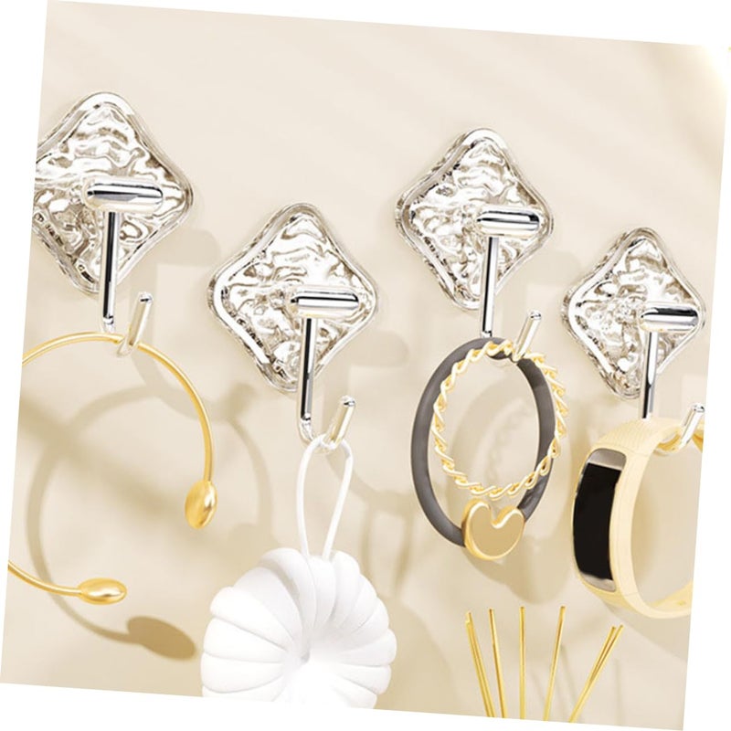 4Pcs Transparent Strong Adhesive Wall Hooks For Hats Towels Coats Non Drilling Home - Image 4