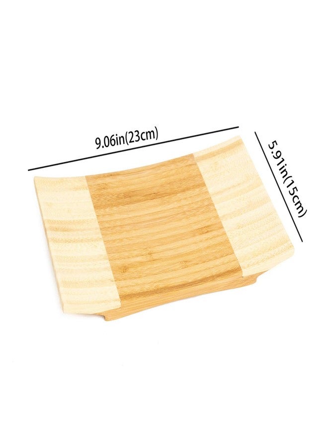 Asian Home Sashimi Sushi Bamboo Curve Serving Geta Plate - Japanese Style Tableware Bamboo Sushi Board Cutting Tray (L9 X W5.9) - Image 3