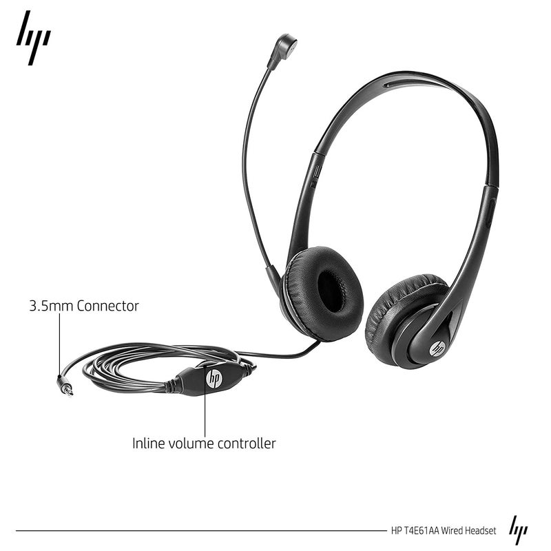 HP Wired Mic Headset w/Microphone for PC (3.5mm Stereo Connector) - Image 2