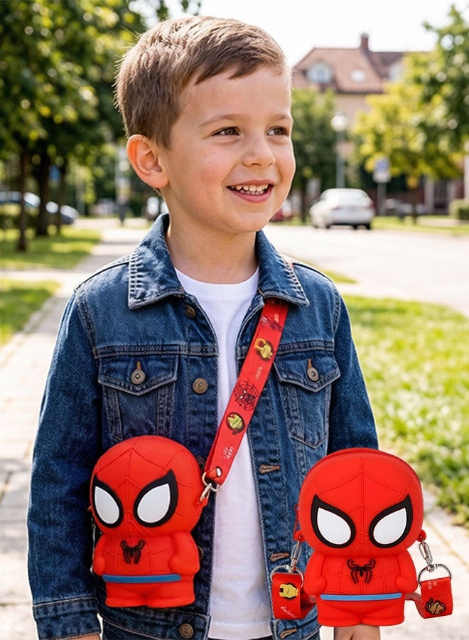 SPIDERMAN kids' single-shoulder bag, cute cartoon silicone mini wallet, children's SPIDERMAN cartoon single-shoulder bag with an adjustable shoulder strap, perfect for giving to kids or as a birthday gift. - Image 4