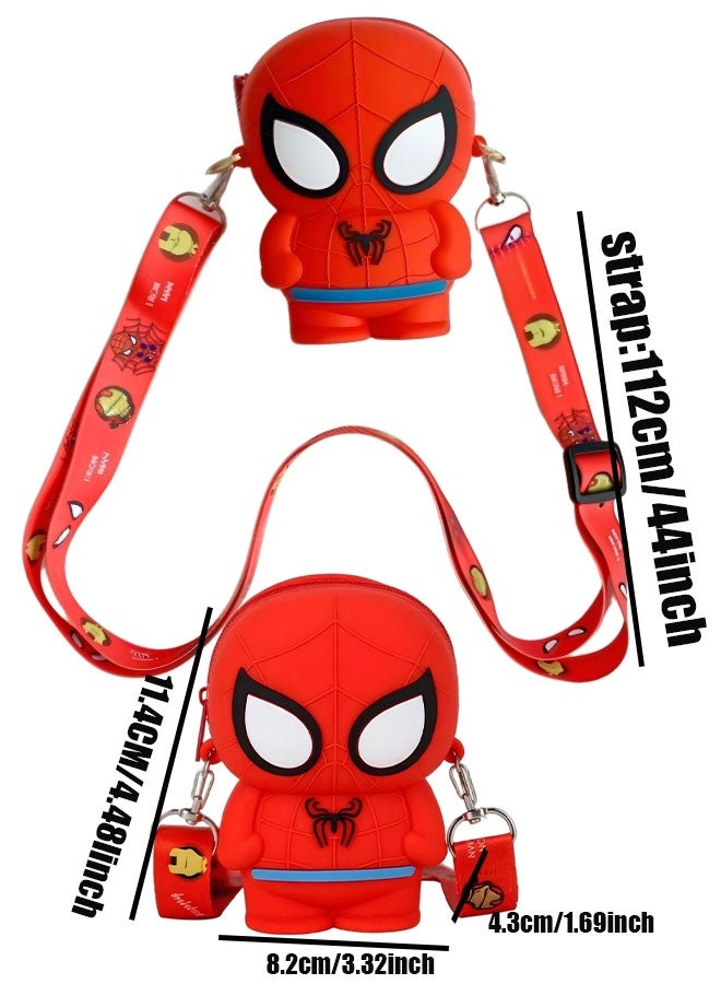 SPIDERMAN kids' single-shoulder bag, cute cartoon silicone mini wallet, children's SPIDERMAN cartoon single-shoulder bag with an adjustable shoulder strap, perfect for giving to kids or as a birthday gift. - Image 2