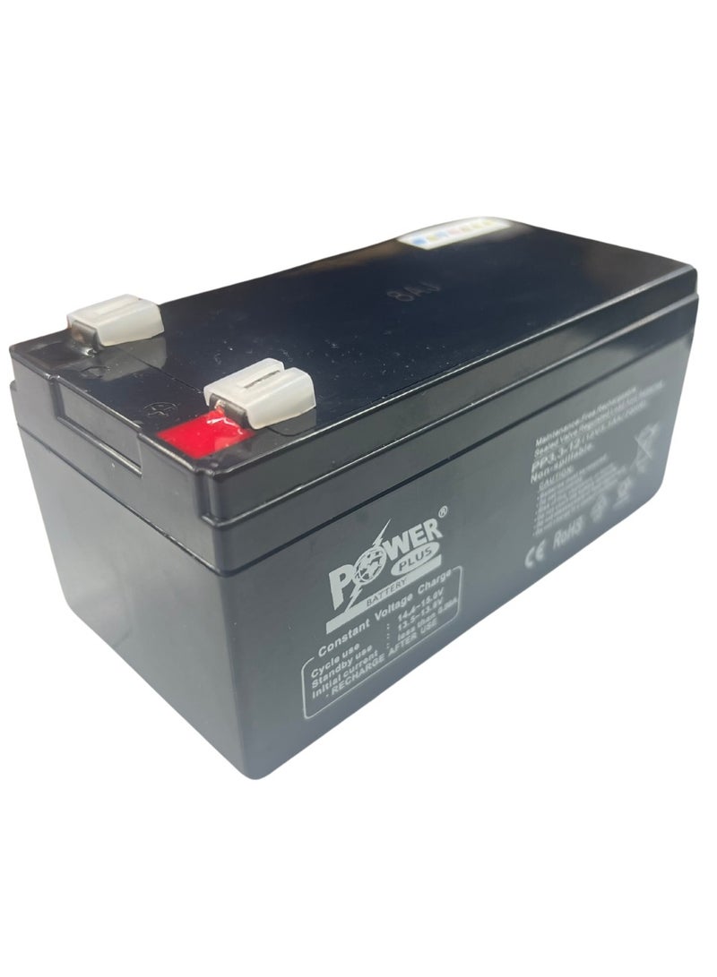 Power Plus Sealed Valve Regulated Lead Acid Battery PP3.3-12 12V 3.3Ah/20Hr - Image 2