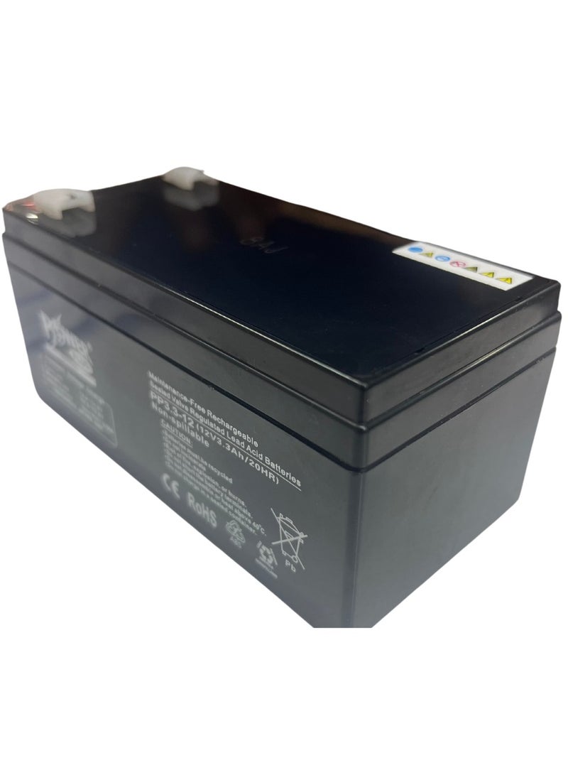 Power Plus Sealed Valve Regulated Lead Acid Battery PP3.3-12 12V 3.3Ah/20Hr - Image 4