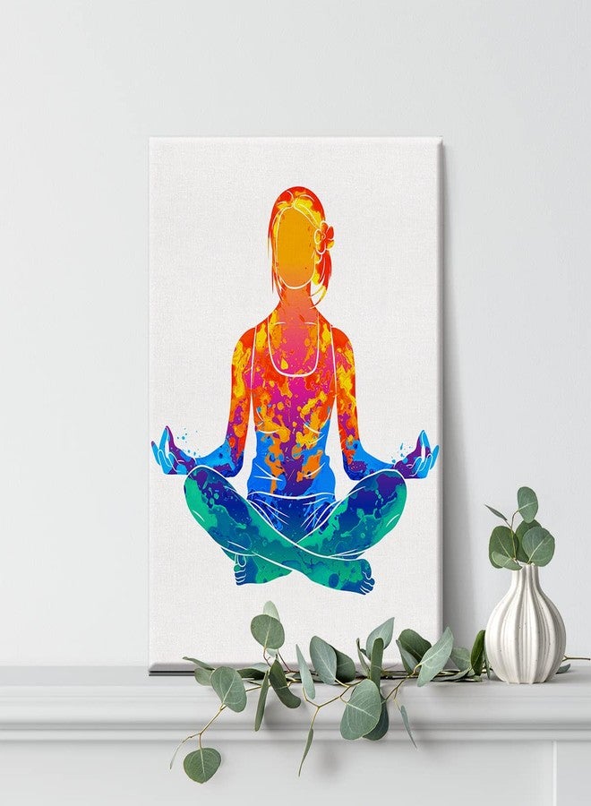 Nvhai Meditating Woman Watercolor Wall Yoga Meditation Canvas Painting Prints for Home Office Wall Decor Framed Spiritual Artwork Gifts(12x15) - Image 4