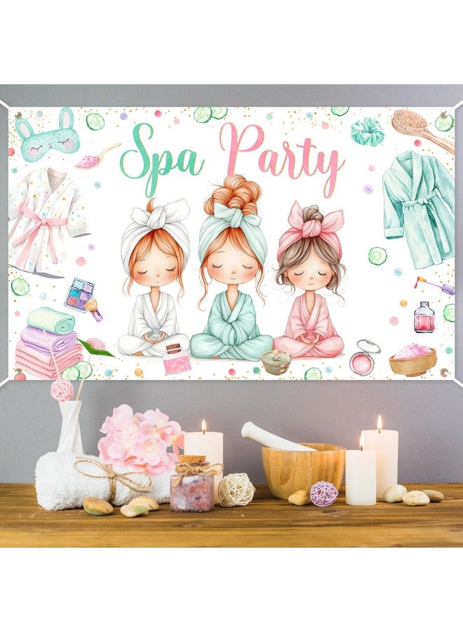 Avezano Spa Party Banner Spa Theme Birthday Party Decoration for Girls Women Spa Day Makeup Slumber Pajama Sleepover Birthday Party Decoration Banner (6x3.6ft) - Image 2