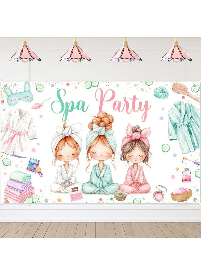 Avezano Spa Party Banner Spa Theme Birthday Party Decoration for Girls Women Spa Day Makeup Slumber Pajama Sleepover Birthday Party Decoration Banner (6x3.6ft) - Image 1