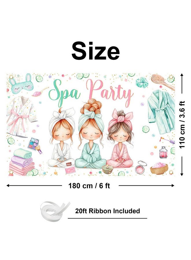 Avezano Spa Party Banner Spa Theme Birthday Party Decoration for Girls Women Spa Day Makeup Slumber Pajama Sleepover Birthday Party Decoration Banner (6x3.6ft) - Image 5
