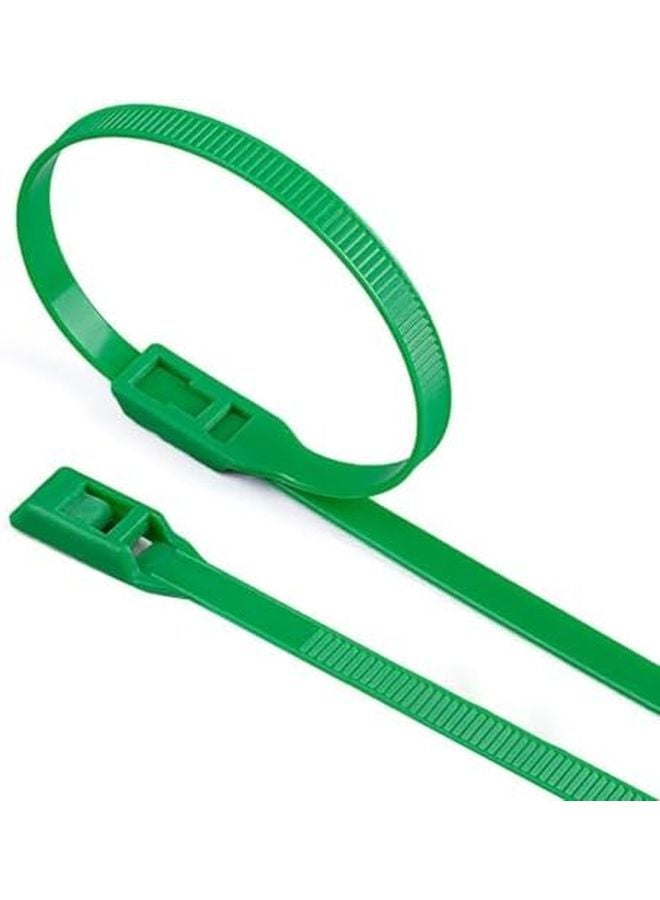 أشرطة كابلات نايلون ثقيلة ذاتية القفل 350 مم 100 قطعة خضراء عالية الشد 200 رطل مقاومة للأشعة فوق البنفسجية مقاومة للعوامل الجوية - Image 1