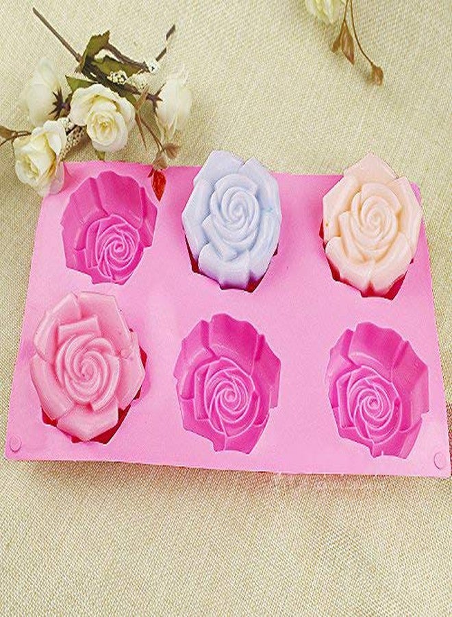 Wetco 6-Cavity Rose Flower Candy Chocolate Making Baking Silicone Mold, Random Color - Image 4