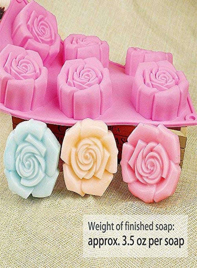 Wetco 6-Cavity Rose Flower Candy Chocolate Making Baking Silicone Mold, Random Color - Image 3
