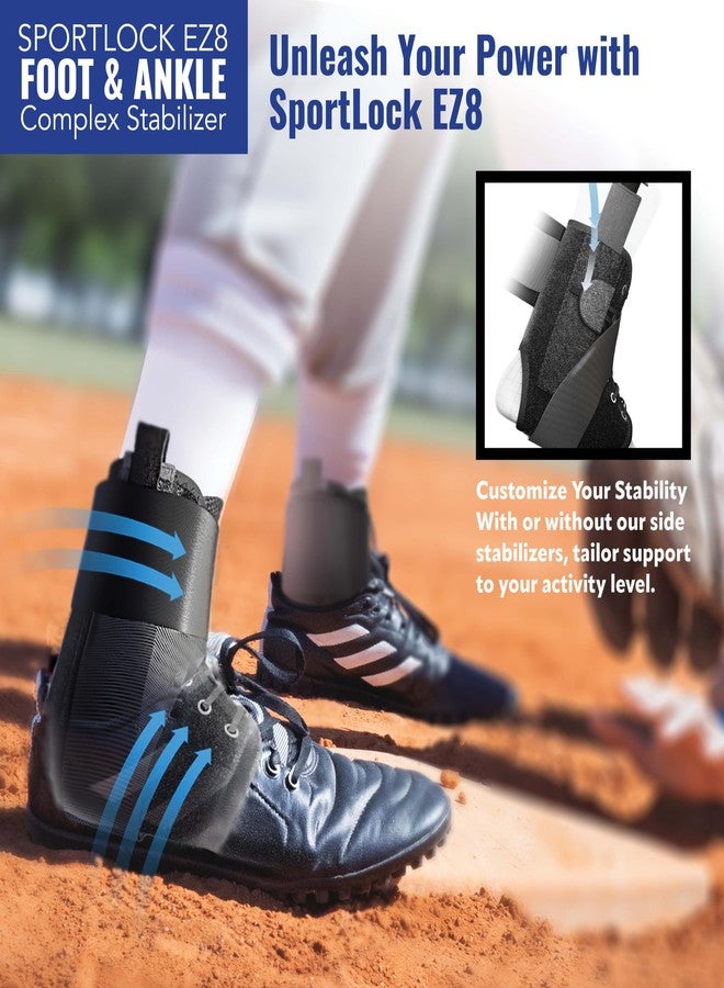 Braceapedia SportLock EZ8 Lace Up Ankle Brace for Women & Men - Ankle Support Foot Brace with Removable Side Stabilizers - Compression Sport Strap for Sprains, Athletic Training & Workout, 2XLarge - Image 4