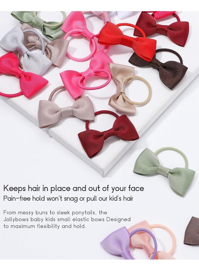 Jollybows 100PCS 2 Inches Baby Girls Hair Bows Ties Mini Boutique Elastic Hair Rubber Ribbon Hair Band Accessories for Kids Toddlers Infants (100 PCS) - Image 5