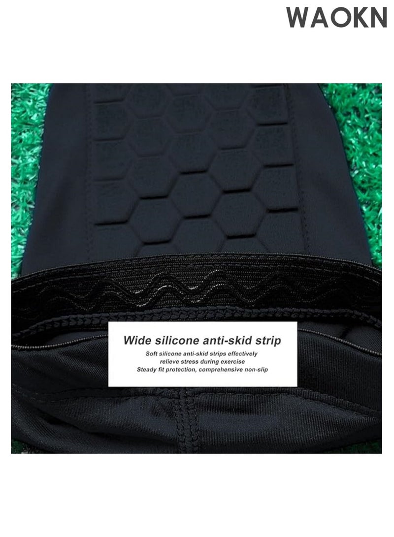 WAOKN Flexible Calf Protection Leggings Soccer Shin Guards for Adults High Impact Resistant with Anti-Collision Technology Ankle Support Gear Football （Black） - Image 3