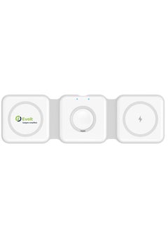 WC-100 3-in-1 Magnetic 15W Fast Wireless Charger, Charges multiple devices with Compact foldable design and Over-current protection