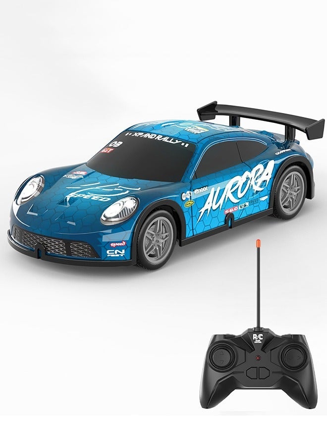 جير بوكس سيارة تحكم عن بعد مضيئة ، إضاءة ألعاب سيارة RC ، 2.4 جيجا هرتز 1:22 مقياس 15 كم / ساعة على الطرق الوعرة مع أضواء LED باردة سباق لعبة قابلة لإعادة الشحن لعيد ميلاد عيد الميلاد أطفال الأولاد لعمر 6-7 8-12 سنة - أزرق - Image 2