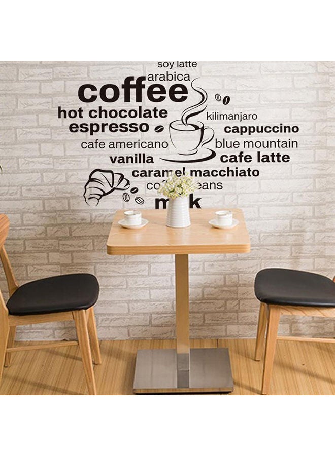 NIBEMINENT Coffee Themed Wall Sticker Black 90x60cm - Image 2