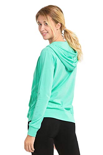 Sofra Women's Thin Cotton Zip Up Hoodie Jacket (S, Mint) - Image 2