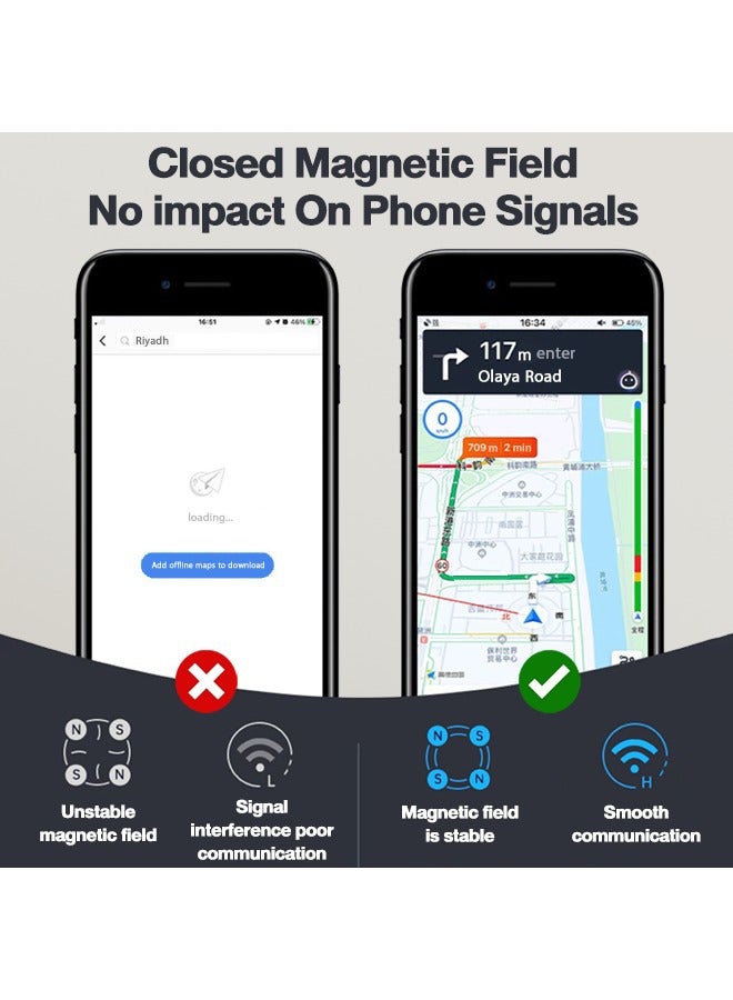 Beauenty Magnetic Phone Holder for Car Home Office Magsafe Car Mount Mini Cell Phone Stand Car Mount with Strong Magnets Universal Phone Mount for iPhone Samsung Google Huawei Nokia More Smartphones Silver - Image 5