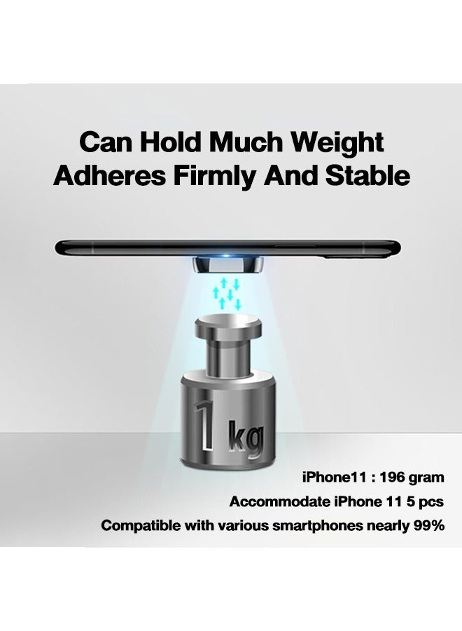 Beauenty Magnetic Phone Holder for Car Home Office Magsafe Car Mount Mini Cell Phone Stand Car Mount with Strong Magnets Universal Phone Mount for iPhone Samsung Google Huawei Nokia More Smartphones Silver - Image 3