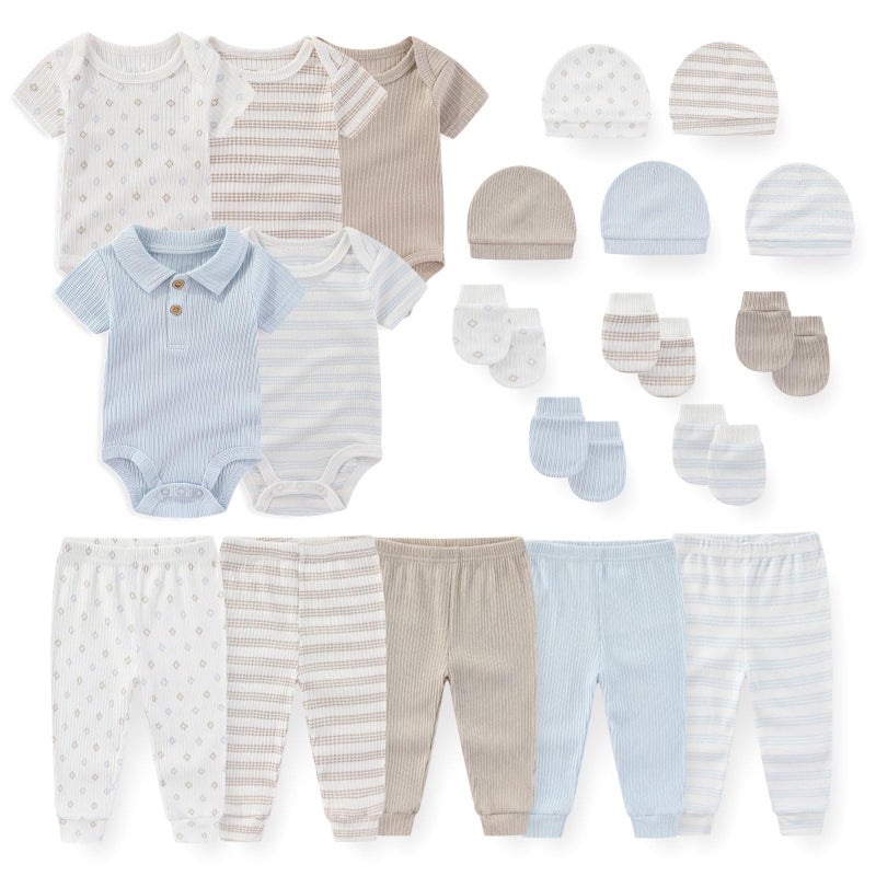 JELYLOVE Unisex Baby Boy Girl Bodysuits Sets 20 Pack Cotton Casual New Born Clothes Comfort Infant Outfit Essentials - Image 1