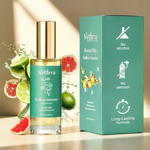 Nytarra Luxury Room Mist Spray Endless Summer | Air Freshener, Fragrance for Living Room, Washroom, Bedroom, Home, Office | Long Lasting & No Alcohol, No Parabens, No Toxins | Vetiver & Musk - Image 1