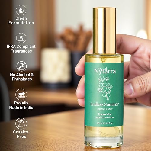 Nytarra Luxury Room Mist Spray Endless Summer | Air Freshener, Fragrance for Living Room, Washroom, Bedroom, Home, Office | Long Lasting & No Alcohol, No Parabens, No Toxins | Vetiver & Musk - Image 3