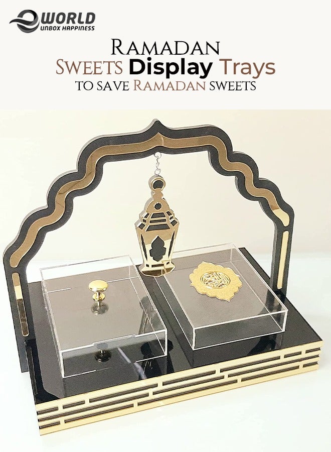 Eworld Ramadan Decorative Tray Ramazan Mubarak Dessert Serving Tableware Plates for crescent decorations