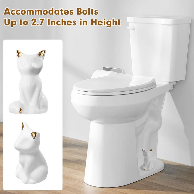 Lorzot 2 Pack Toilet Bolt Covers, Ceramic Toilet Bolt Caps Lovely Cate Toilet Screw Cover Caps, Fashion Toilet Decorative Avoid Rusting of Bolts - Image 5