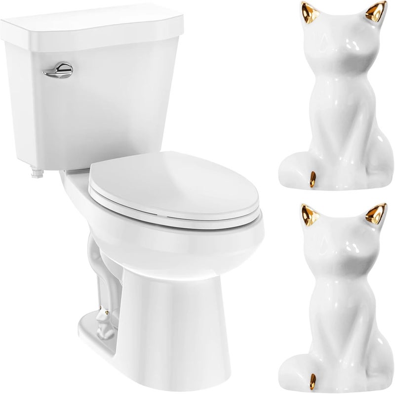 Lorzot 2 Pack Toilet Bolt Covers, Ceramic Toilet Bolt Caps Lovely Cate Toilet Screw Cover Caps, Fashion Toilet Decorative Avoid Rusting of Bolts - Image 1